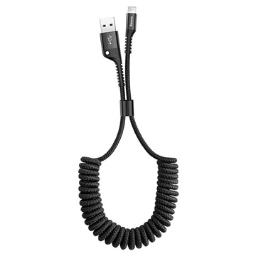 Baseus Fish Eye Spring Lightning Cable - 1M - Černá
