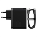 Baseus GaN5 Pro Fast Wall Charger and Charging Cable - 100W, EU Plug - Black