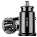 Baseus Grain Mini Smart Dual USB Car Charger - 3.1A - černá