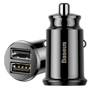 Baseus Grain Mini Smart Dual USB Car Charger - 3.1A - černá