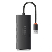 Baseus Lite Series Hub 4v1 WKQX030001 USB na 4x USB 3.0, 25cm - černý
