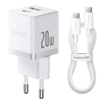 Baseus Palm 20W Fast Charger with 60W Type-C Cable - White