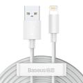 Baseus Simple Wisdom USB-A / Lightning Cable - 1.5m, 2Pcs. - White