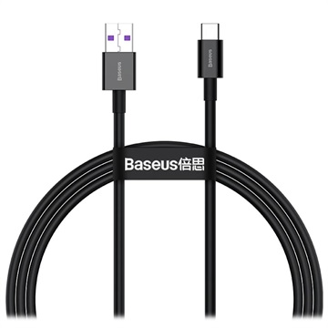 Baseus Superior Series USB -C Data a nabíjecí kabel - 66W, 1M - Černá