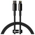 Baseus wolframový zlatý kabel USB -C / Lightning 20W - 1M - Černý