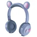 Sluchátka Bear Ear Bluetooth BK7 s LED (Otevřená krabice - Vynikající) - modrá