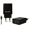 Beline Universal Dual -Port Charger & MicroUSB kabel - černá