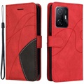 Oboubarevná série Xiaomi 11T/11T Pro Wallet Case - červená