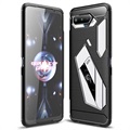 Asus Rog Phone 5 Brushhed TPU Cover - Carbon Fiber - Black