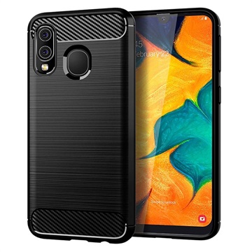 Samsung Galaxy A40 Bardersed TPU pouzdro - uhlíkové vlákno - černé