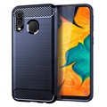 Samsung Galaxy A40 kartáčoval pouzdro TPU - uhlíkové vlákno