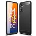 Samsung Galaxy M52 5G Bardersed TPU pouzdro - uhlíkové vlákno - černá