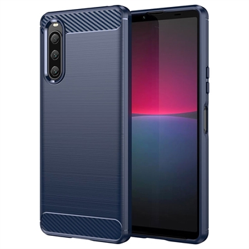 Sony Xperia 10 V Pouzdro z Broušeného TPU - Uhlíkové Vlákno