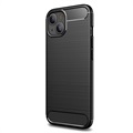 iPhone 13 Mini Brushhed TPU pouzdro - uhlíkové vlákno - černá