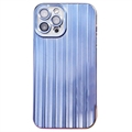 iPhone 12 Pro Pouzdro z Kartáčovaného TPU s Ochranou Objektivu Fotoaparátu - Modrý