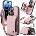 Caseme C20 Zipper Pocket iPhone 14 Pro Max Hybridní Pouzdro - Růžový