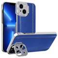 Hybridní kryt iPhone 13 - uhlíkové vlákno - modrá