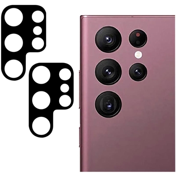 Samsung Galaxy S23 Ultra 5G Ochranné Tvrzené Sklo na Objektiv Fotoaparátu - 2 Ks. - Černá
