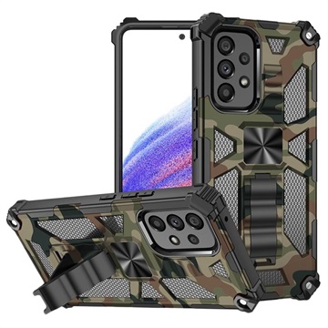 Série Camo Samsung Galaxy A53 5G Hybrid Case se stojanem - Army Green