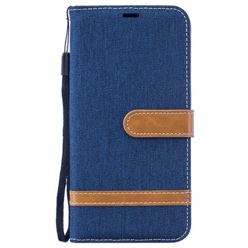 Série deníku plátna Samsung Galaxy M10 Peněženka (Otevřená krabice - Vynikající) - tmavě modrá