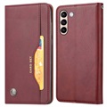 Série sady karet Samsung Galaxy S21 Fe 5G peněženka - víno červená