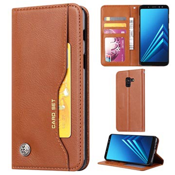 Série sady karet Samsung Galaxy A8 (2018) Case Wallet - Brown