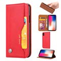 Série sady karet iPhone XS Max peněženka - červená