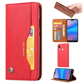 Série sady karet Huawei P30 Lite Wallet Case - červená