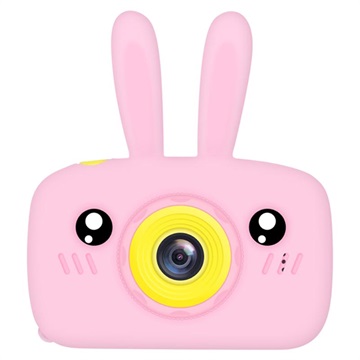 Kreslený HD fotoaparát pro děti s 3 hrami - 12MP - Králík / růžový