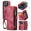 iPhone 15 Pro Caseme 2-in-1 Multifunctional Wallet Case - Red