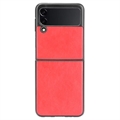 Samsung Galaxy Z Flip3 5G Potažené Plastové Pouzdro - Červené