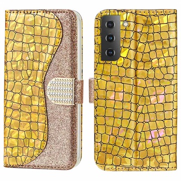 Série Croco Bling Samsung Galaxy S22 5G Case - Gold