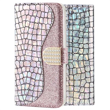 Croco Bling Samsung Galaxy A50 Case - stříbro
