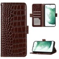 Série krokodýlů Samsung Galaxy A53 5g Peněženka s koženým pouzdrem s RFID - hnědá