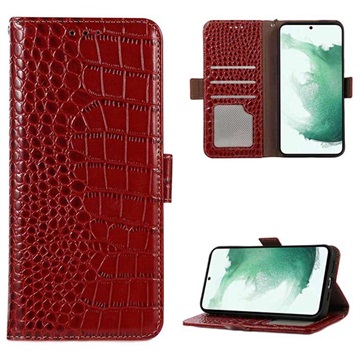 Série krokodýlů Samsung Galaxy A53 5g Peněženka s koženým pouzdrem s RFID - červená