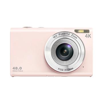 DC402-AF 4K Kids 48MP Digital Camera Auto Focus 16X Digital Zoom Vlogging Camera for Teens (Open Box - Bulk Satisfactory) - Light Pink