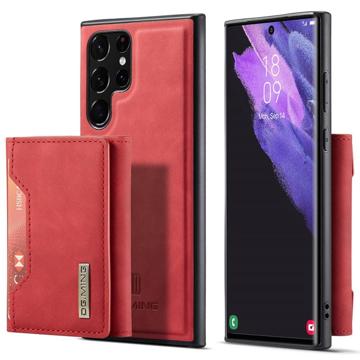 DG.MING M2 Samsung Galaxy S23 Ultra 5G Hybridní pouzdro s peněženkami - Červené