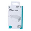 Deltaco USB-C nástěnná nabíječka s Power Delivery - 20W - bílá