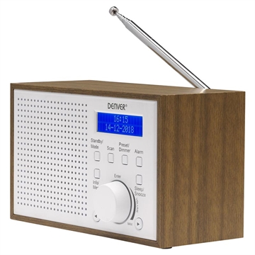 Denver DAB-46 DAB Radio with FM and Alarm Function - White