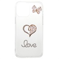 Diamond Decor iPhone 13 Pro Max TPU pouzdro - srdce