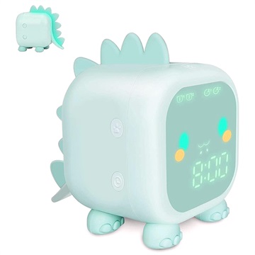 Dinosaur Design Kids Digital Alarm Clock - zelená