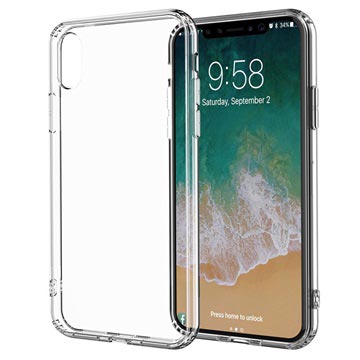 iPhone X / iPhone XS Anti -Slip Crystal TPU pouzdro - Transparentní