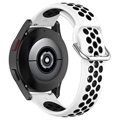 Dual Color Samsung Galaxy Watch4/Watch4 Classic/Watch5/Watch6 Silicone Sports Strap - White / Black