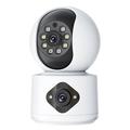 Dual-Lens 4MP WiFi Security Camera with 360 Tracking, Two-Way Audio