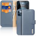 Dux Ducis Hivo iPhone 12/12 Pro Peněženka Kožená pouzdro - Baby Blue