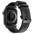 Dux Ducis Apple Watch Series 9/8/SE (2022)/7/SE/6/5/4/3/2/1 kožený popruh - 41 mm/40 mm/38 mm - černá