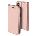 IPhone X / iPhone XS Dux Ducis Skin Pro Series Flip Case - růžové zlato