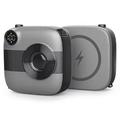 E49B Mini Camera-Style 10000mAh Magnetic Wireless Power Bank - 20W - Black / Grey