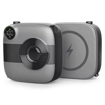E49B Mini Camera-Style 10000mAh Magnetic Wireless Power Bank - 20W - Black / Grey