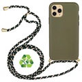 Saii Eco Line iPhone 11 Pro Biodegradable pouzdro s popruhem - zelená